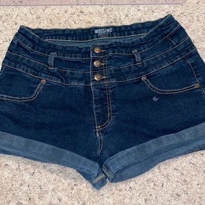 High waisted denim shorts